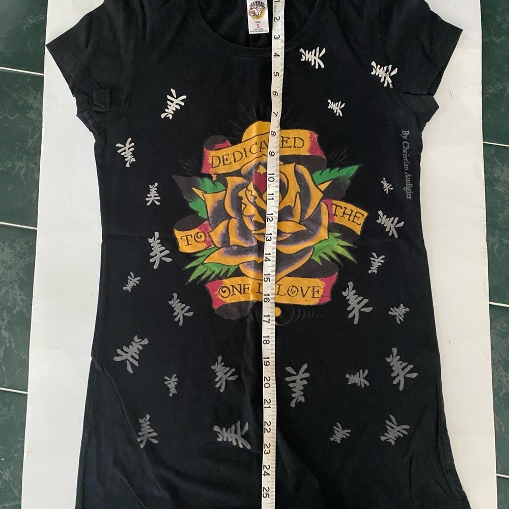 ED HARDY VINTAGE BLACK T SHIRT SIZE SMALL - Picture 7 of 8